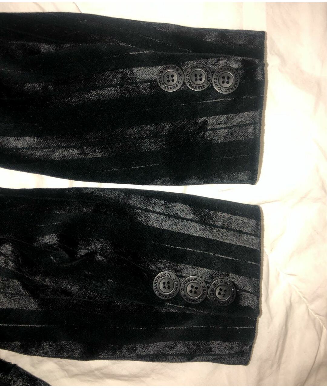 GIANFRANCO FERRE VINTAGE Черный бархатный жакет/пиджак, фото 6