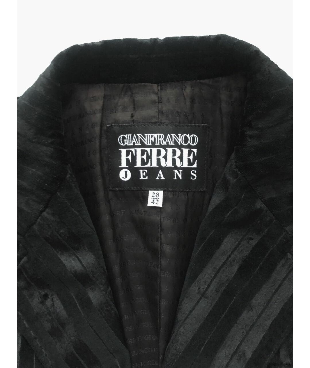 GIANFRANCO FERRE VINTAGE Черный бархатный жакет/пиджак, фото 4