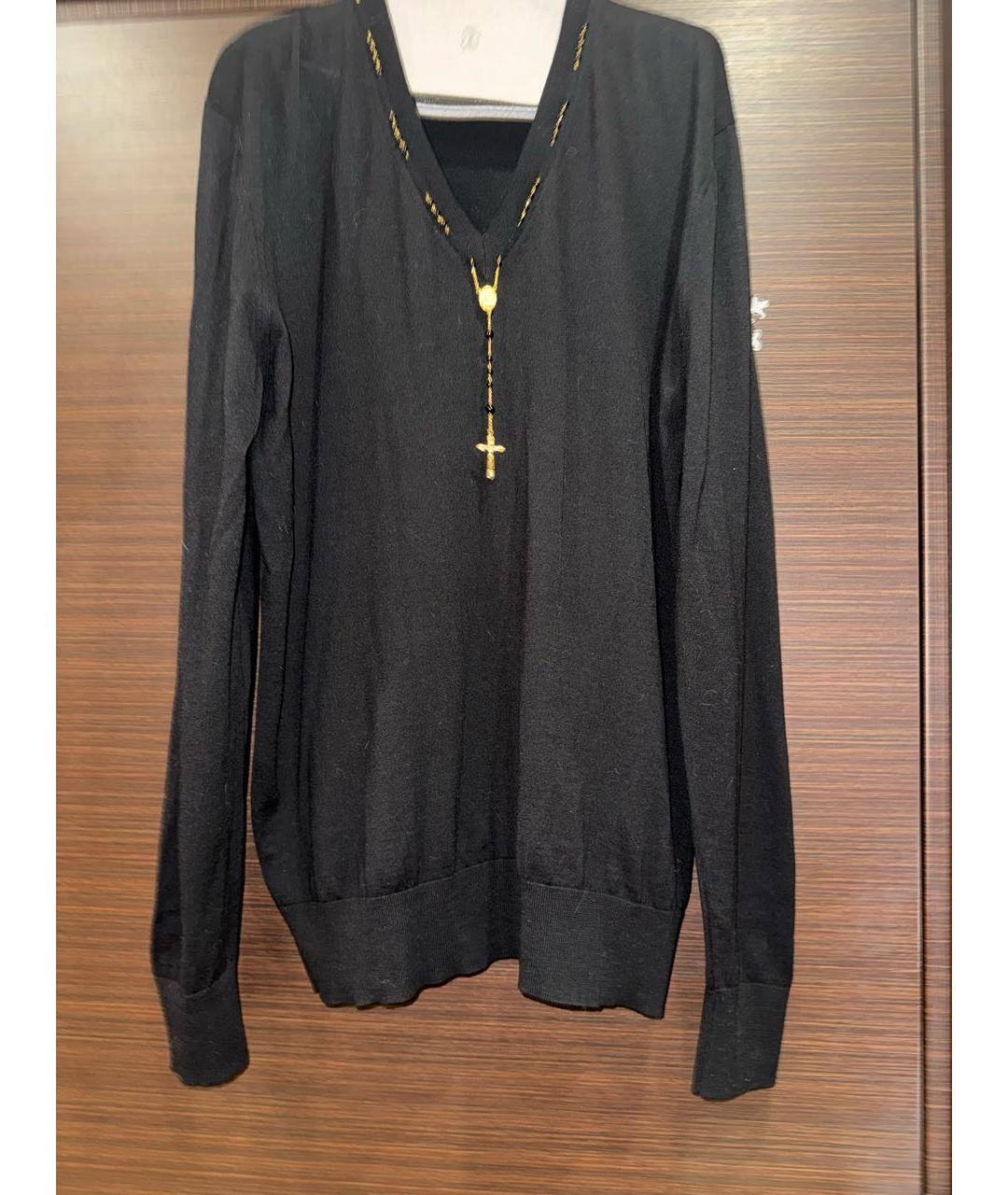 DOLCE&GABBANA Черный шерстяной джемпер / свитер, фото 6