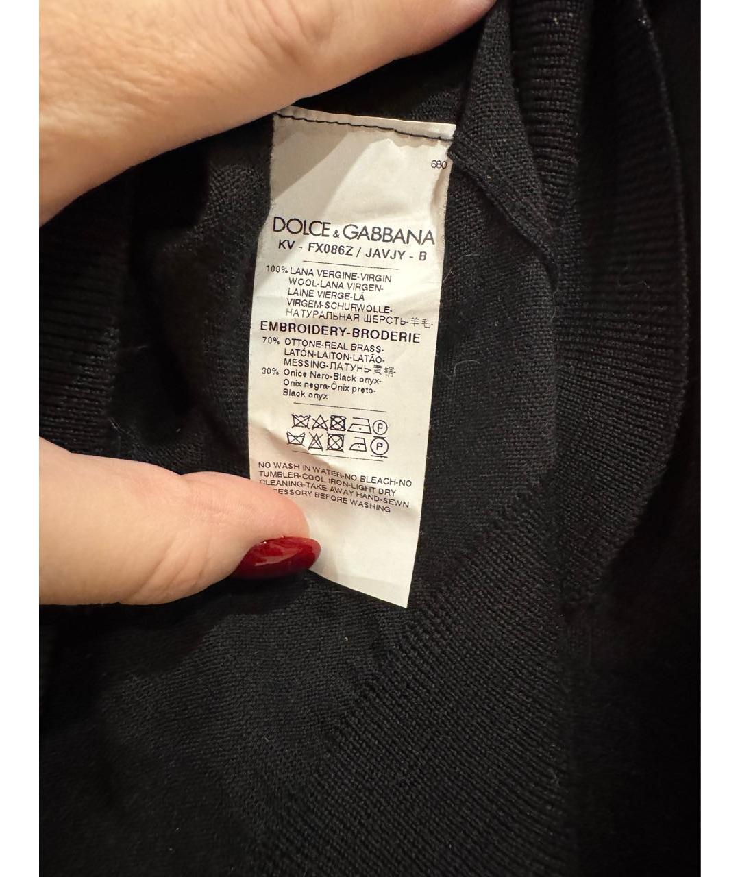 DOLCE&GABBANA Черный шерстяной джемпер / свитер, фото 5