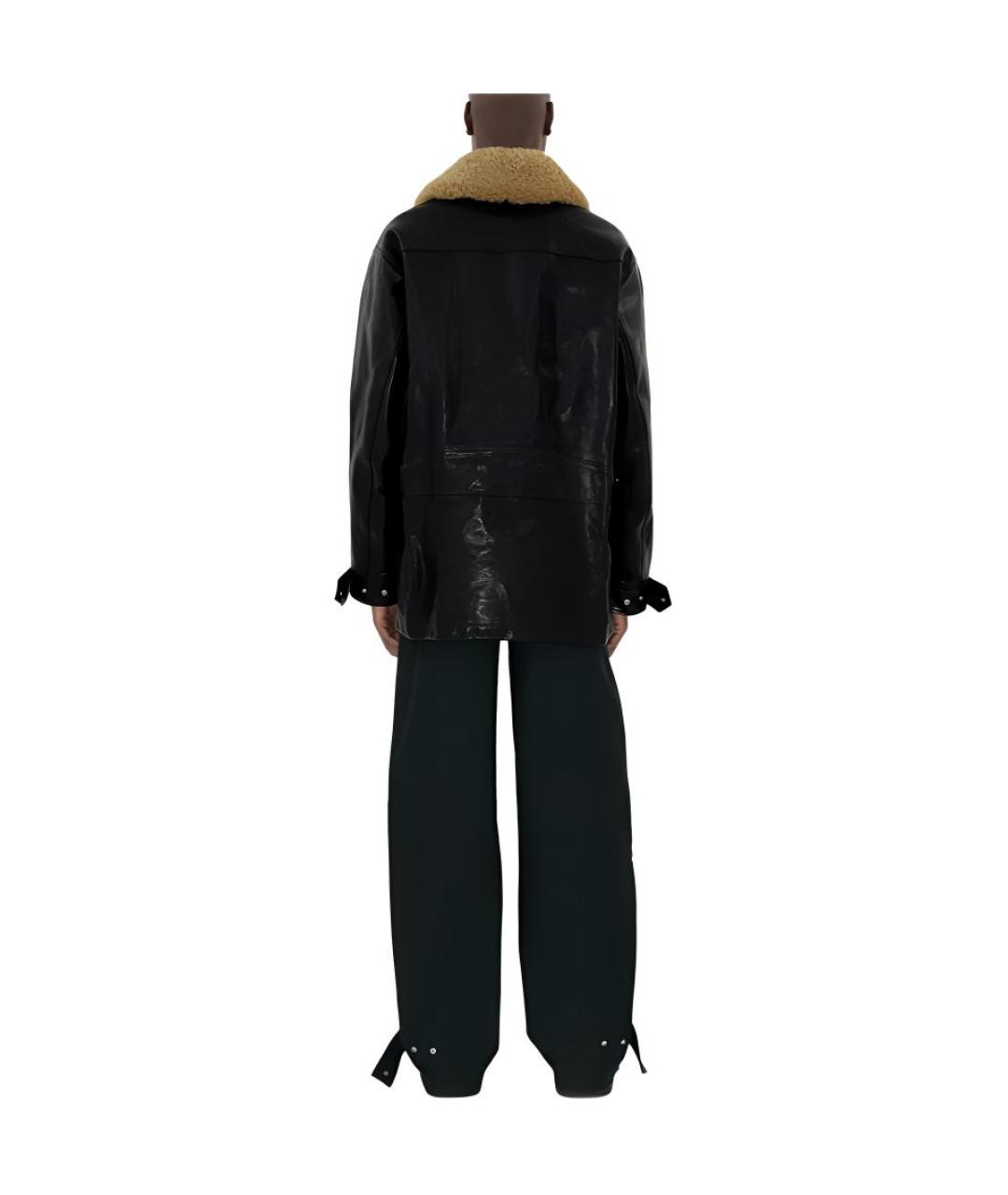 BURBERRY Черная кожаная куртка, фото 4