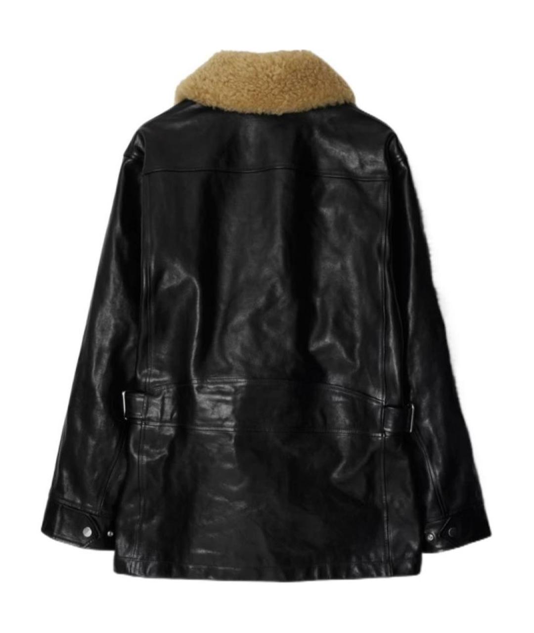 BURBERRY Черная кожаная куртка, фото 2