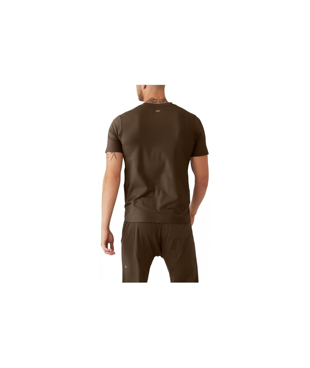 ALO YOGA Коричневая футболка, фото 2