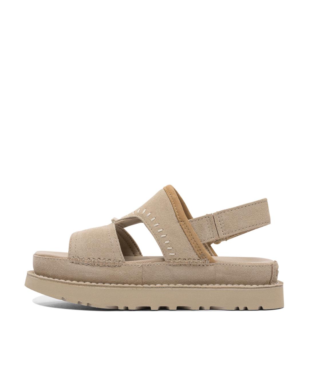 UGG AUSTRALIA Бежевые кожаные сандалии, фото 3