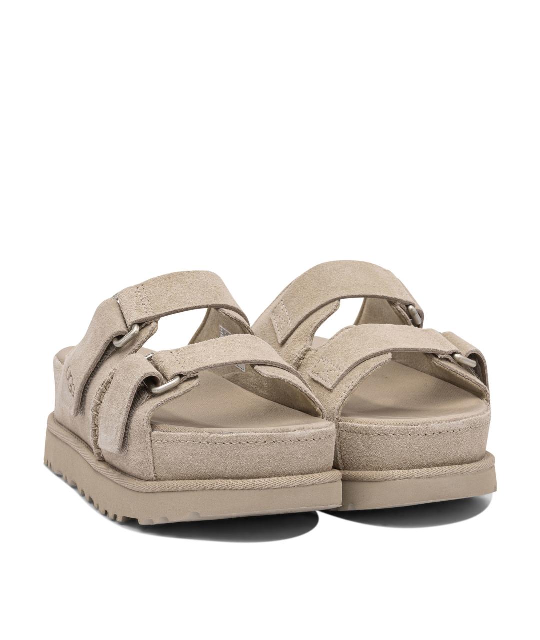 UGG AUSTRALIA Бежевые кожаные сандалии, фото 2