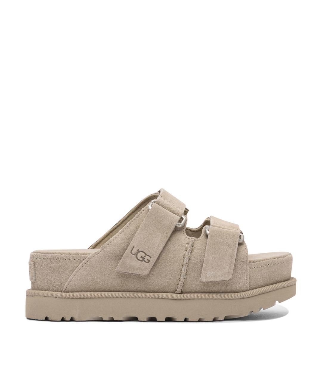 UGG AUSTRALIA Бежевые кожаные сандалии, фото 1
