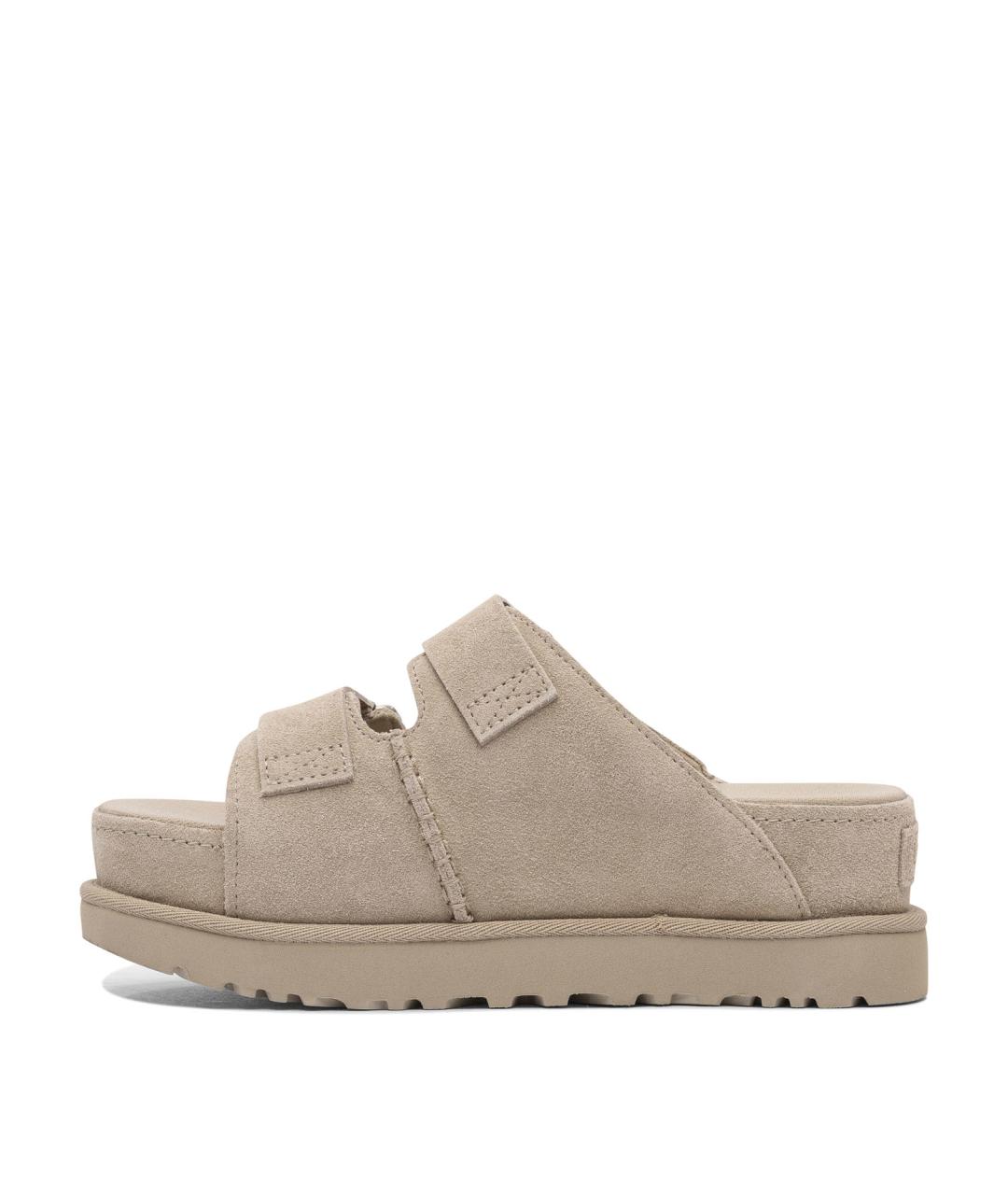 UGG AUSTRALIA Бежевые кожаные сандалии, фото 3