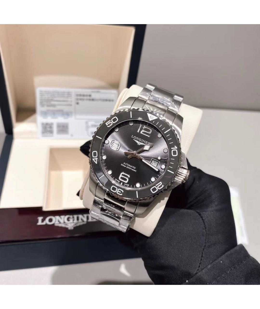 LONGINES Серые металлические часы, фото 3
