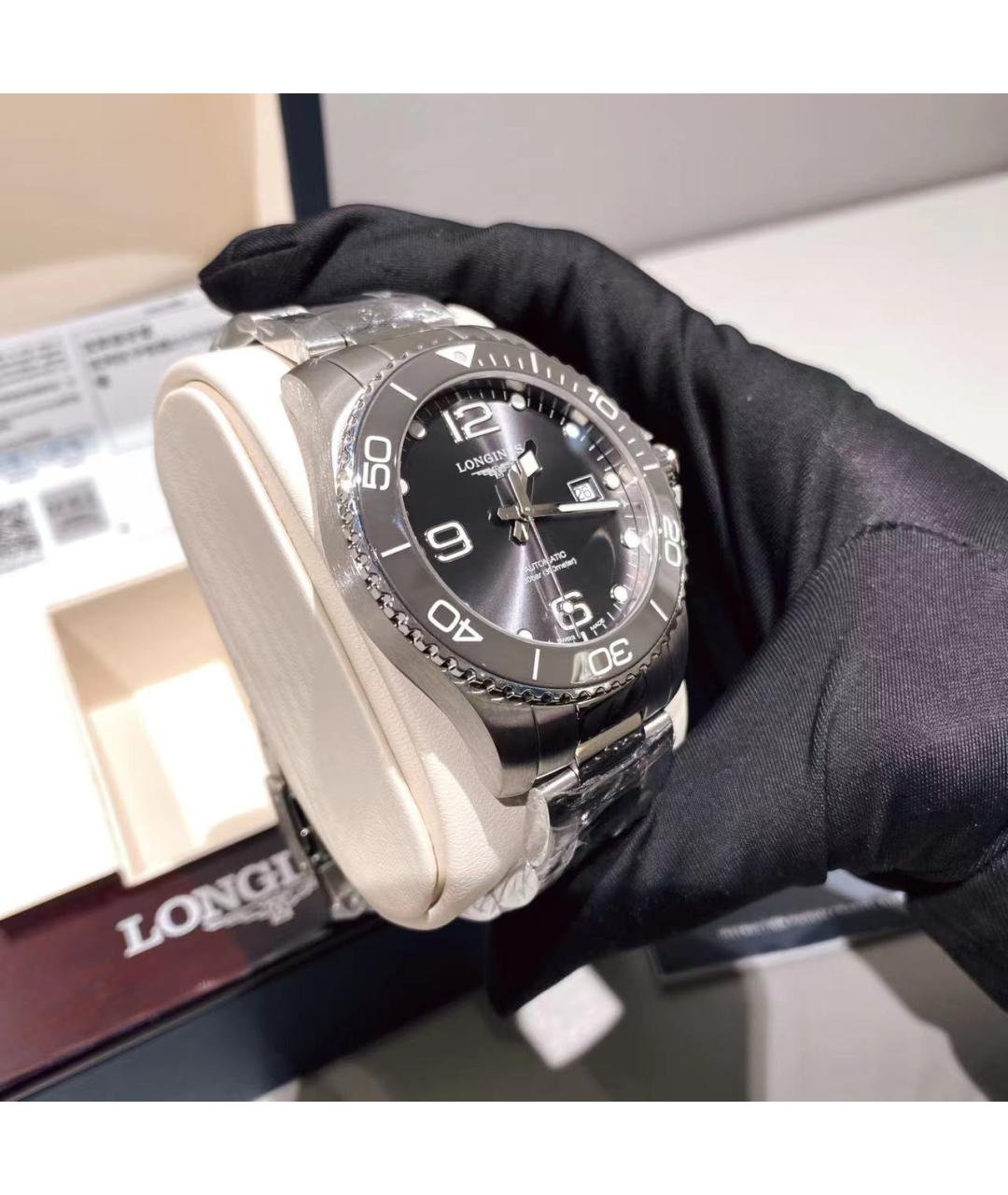 LONGINES Серые металлические часы, фото 4