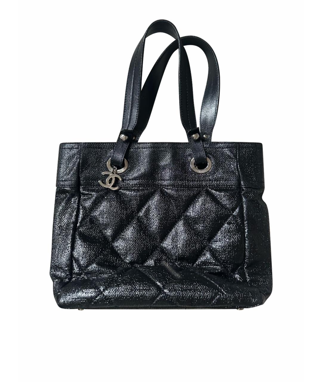 CHANEL Черная кожаная сумка тоут, фото 1