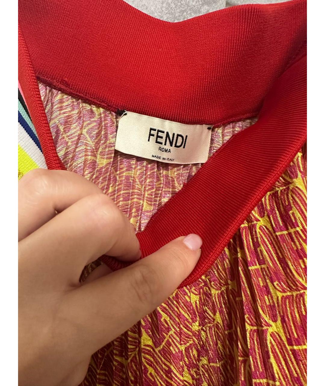 FENDI Мульти шелковая юбка макси, фото 3