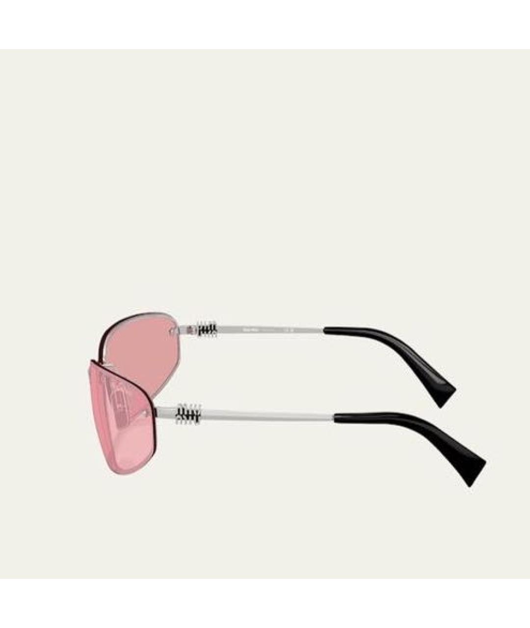 MIU MIU Розовые металлические солнцезащитные очки, фото 2