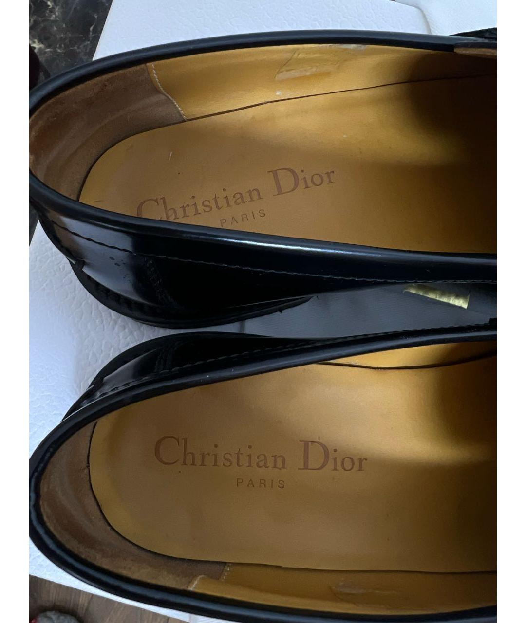 CHRISTIAN DIOR Черные кожаные лоферы, фото 4