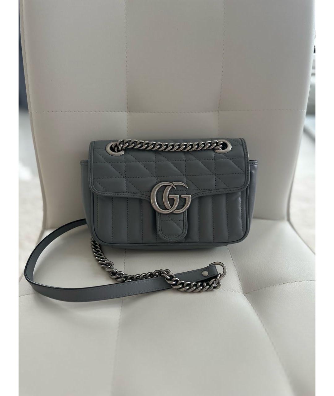 GUCCI Антрацитовая кожаная сумка через плечо, фото 5