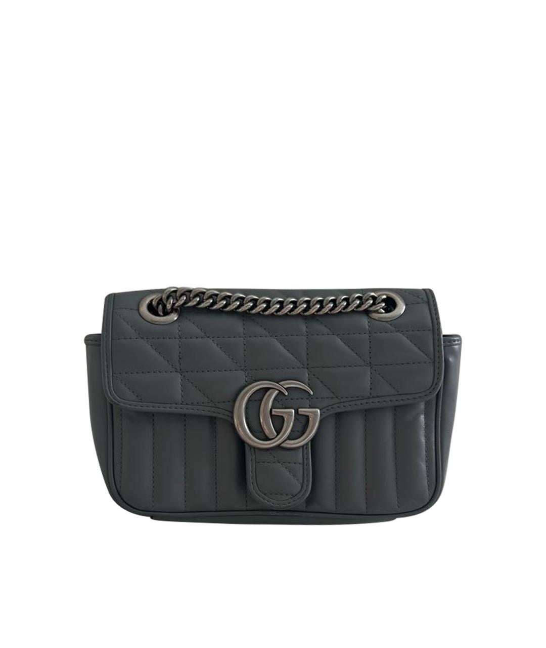 GUCCI Антрацитовая кожаная сумка через плечо, фото 1