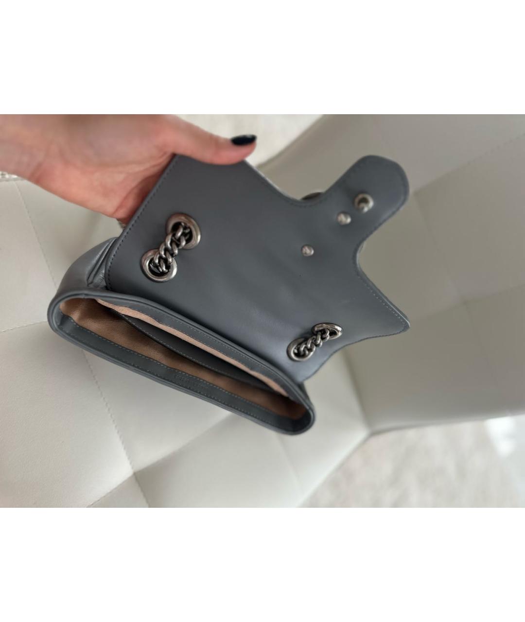 GUCCI Антрацитовая кожаная сумка через плечо, фото 3