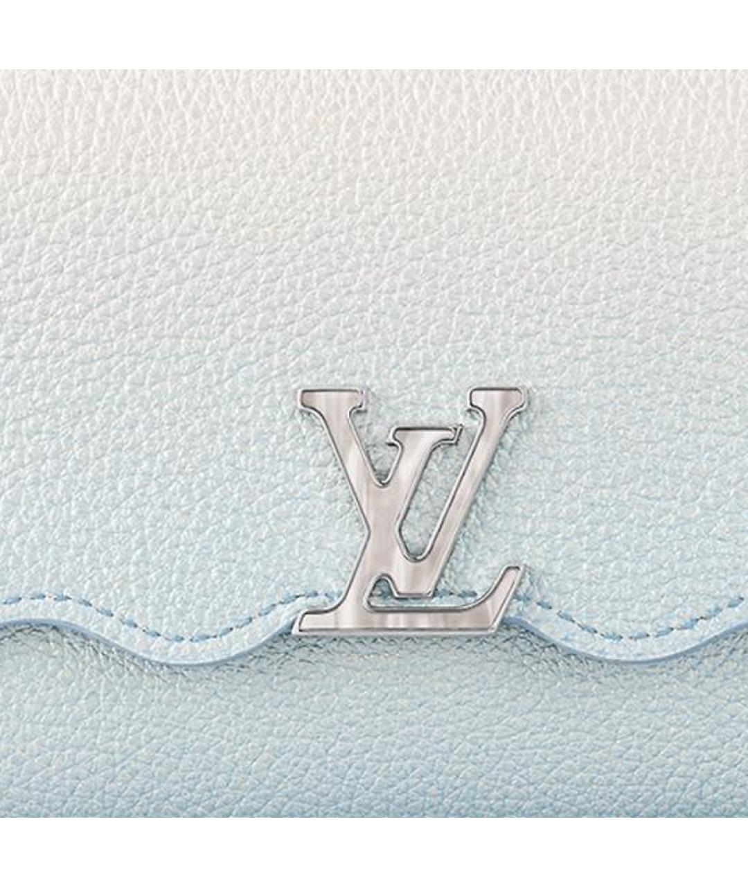 LOUIS VUITTON Голубой кожаный кошелек, фото 4