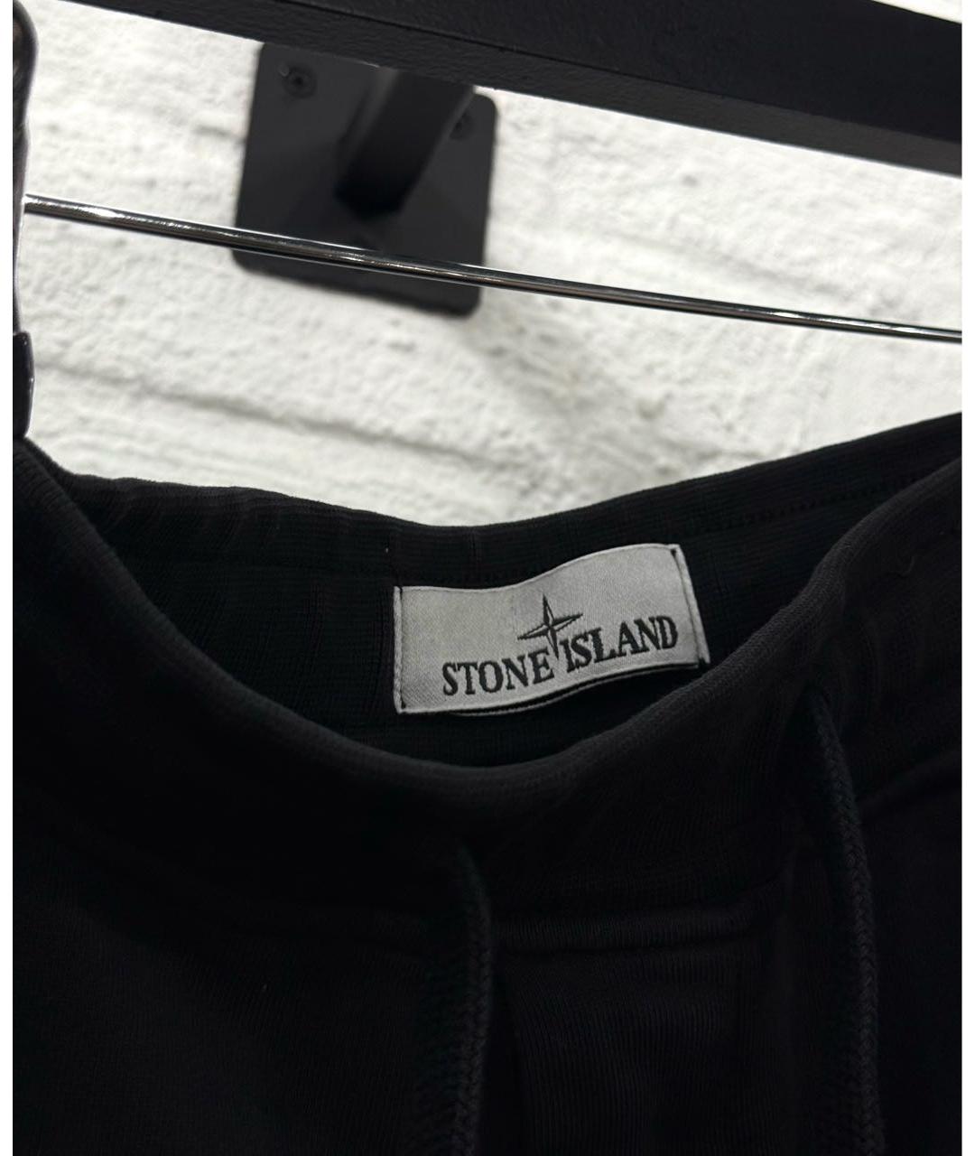 STONE ISLAND Черные хлопковые повседневные брюки, фото 4