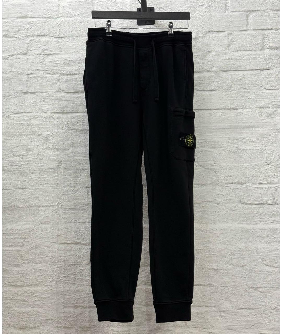 STONE ISLAND Черные хлопковые повседневные брюки, фото 5