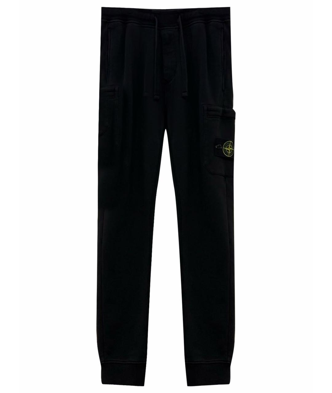 STONE ISLAND Черные хлопковые повседневные брюки, фото 1