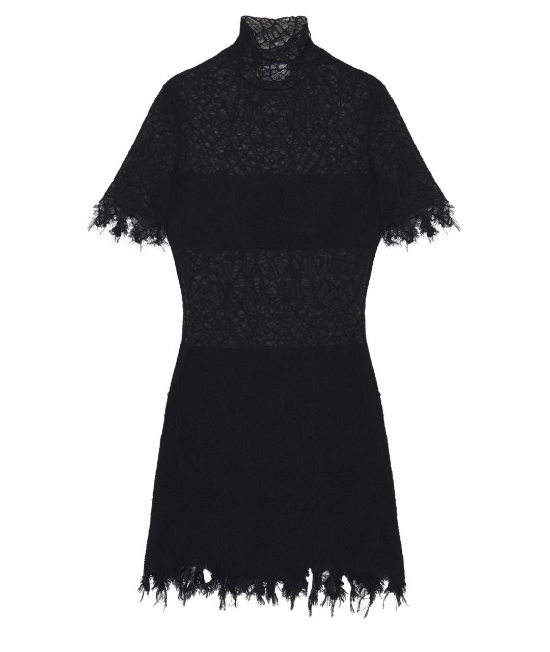 ALEXANDER MCQUEEN Черное хлопковое повседневное платье, фото 1