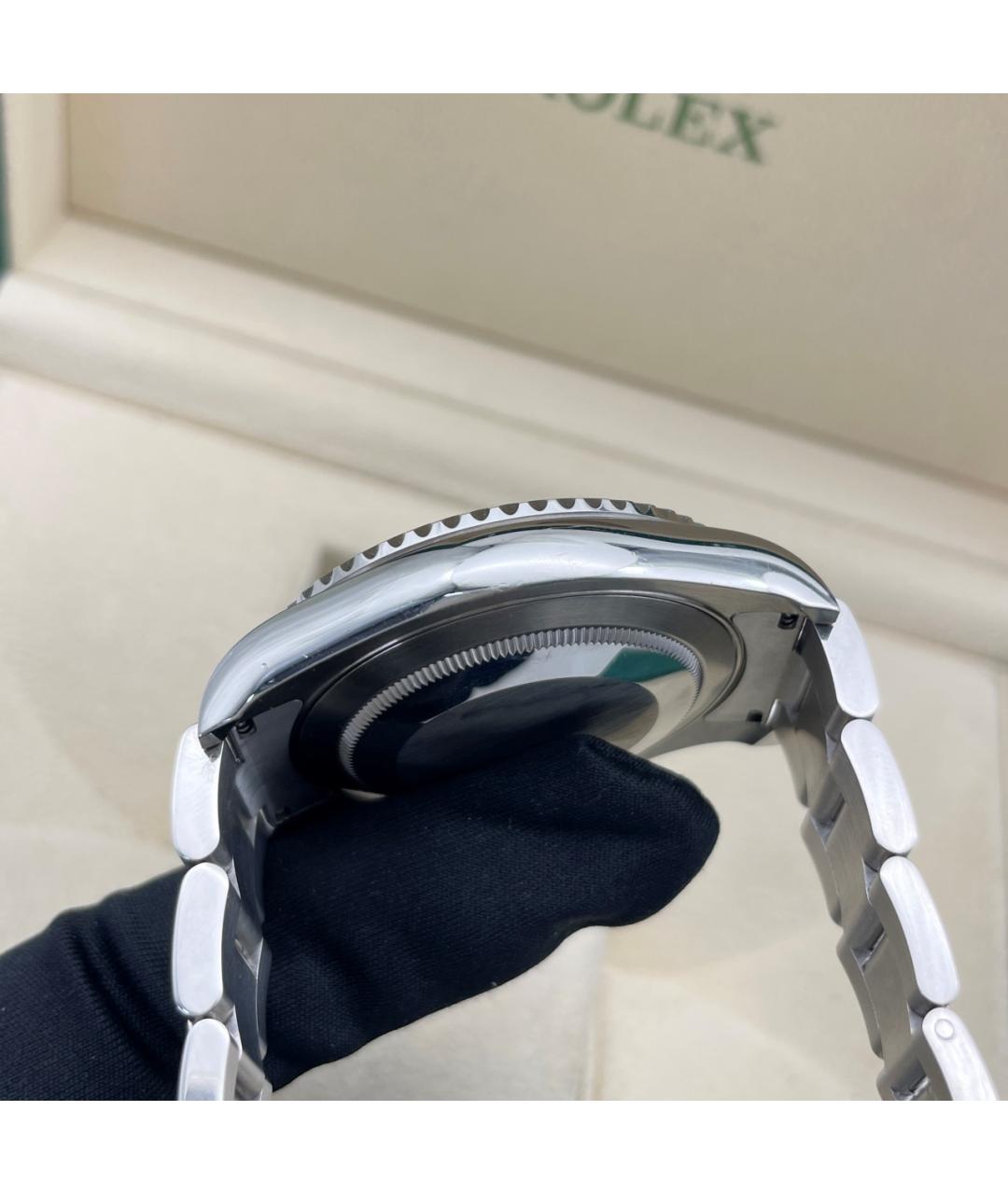 ROLEX Черные металлические часы, фото 7