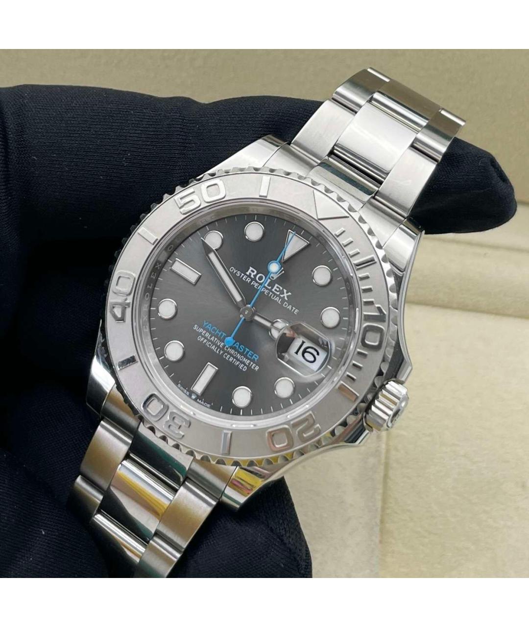 ROLEX Черные металлические часы, фото 2