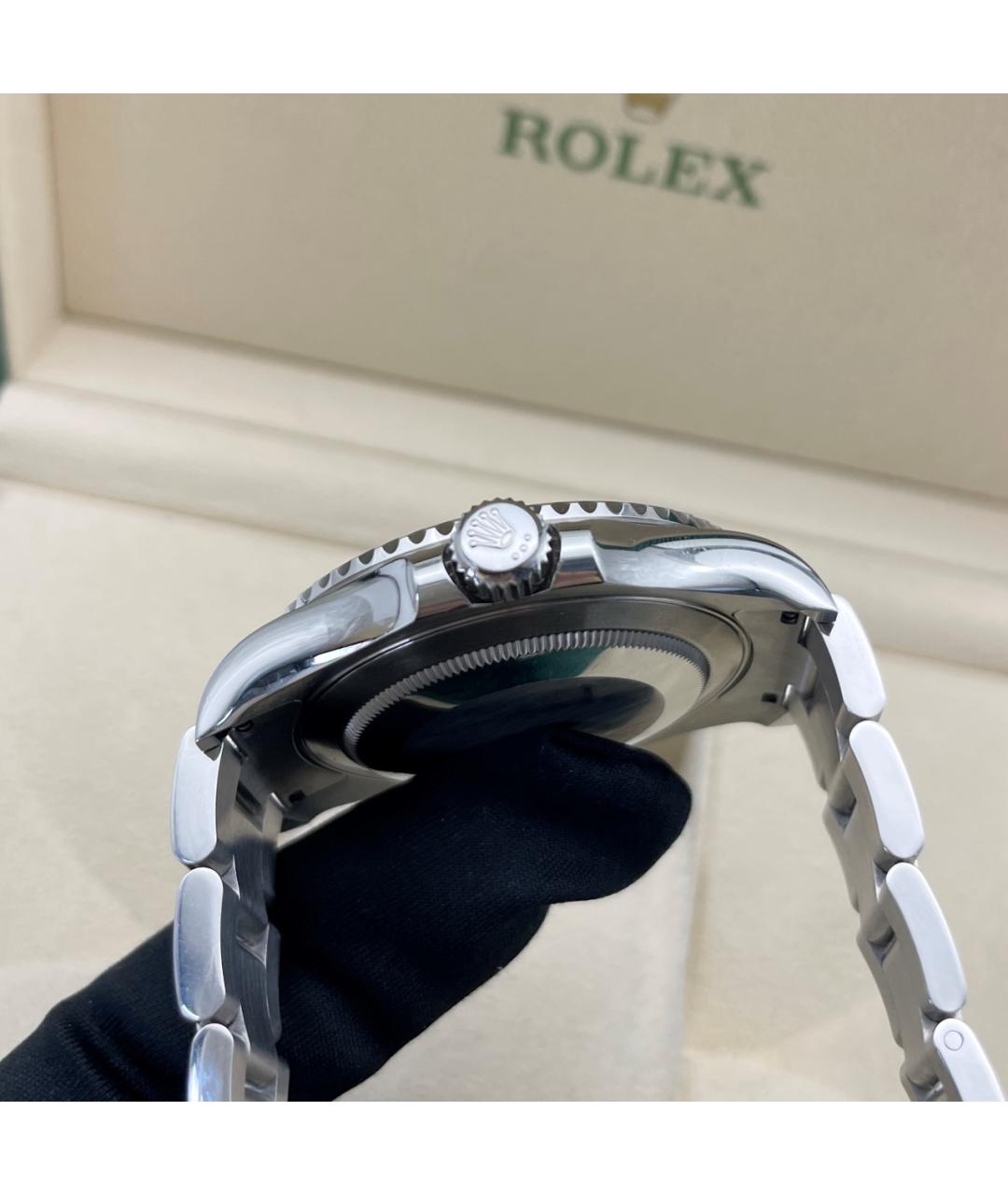 ROLEX Черные металлические часы, фото 6