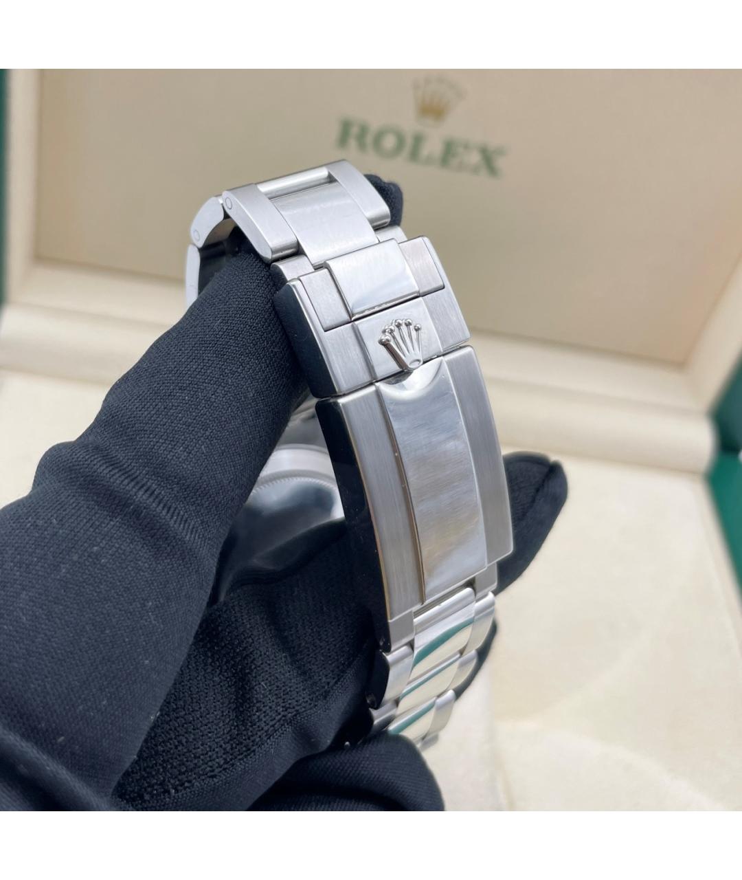 ROLEX Черные металлические часы, фото 3