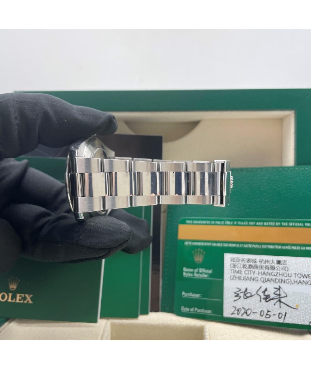 ROLEX Черные металлические часы, фото 8