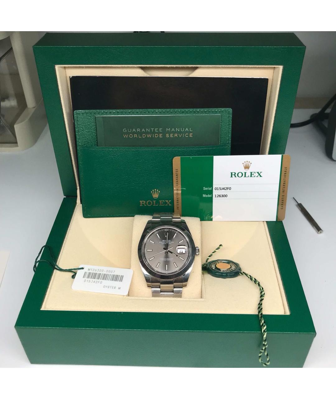 ROLEX Черные металлические часы, фото 9