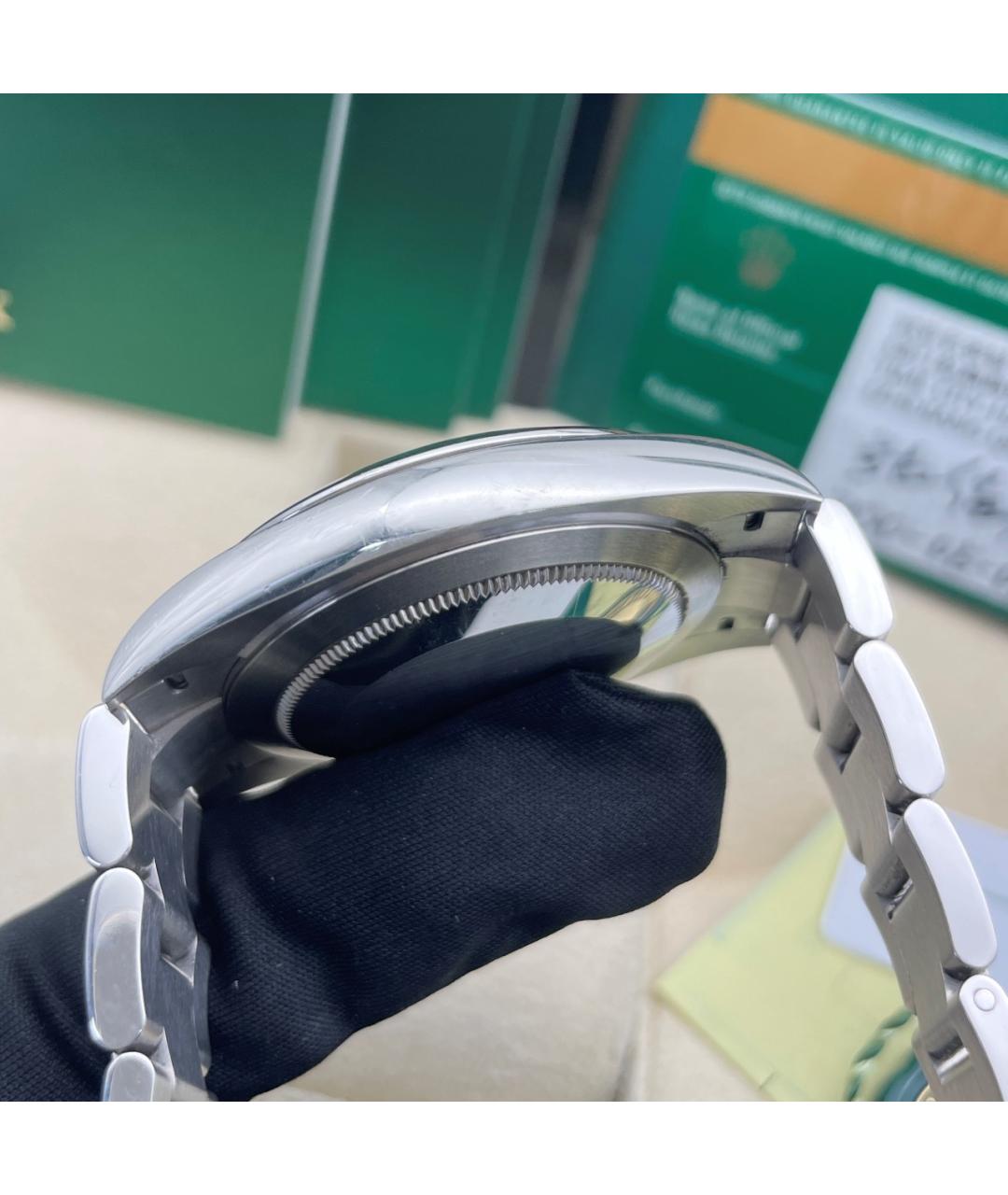 ROLEX Черные металлические часы, фото 5