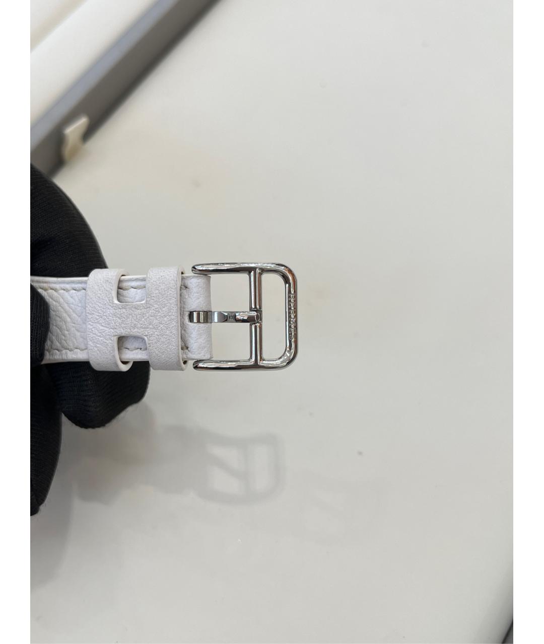 HERMES Белые металлические часы, фото 8