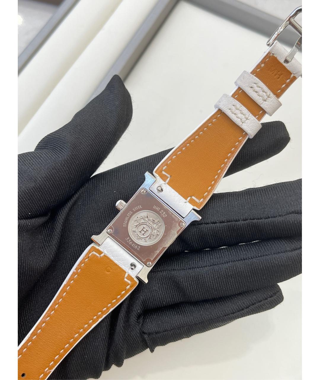 HERMES Белые металлические часы, фото 5