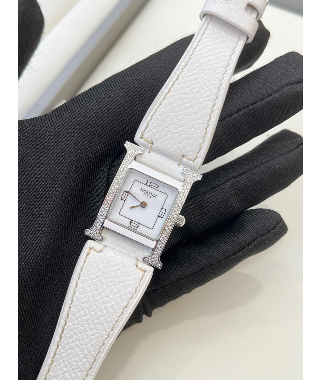 HERMES Белые металлические часы, фото 3