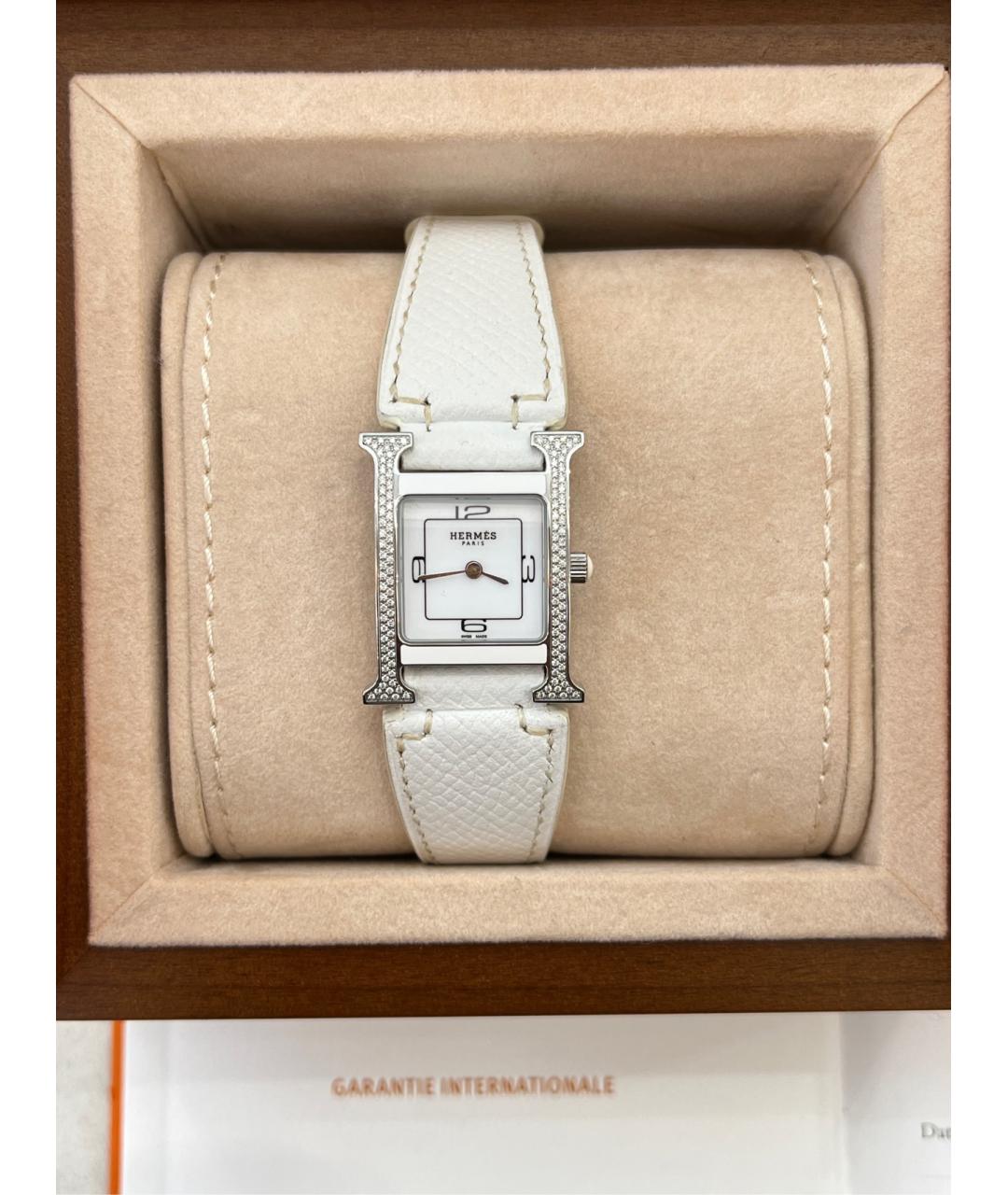 HERMES Белые металлические часы, фото 2