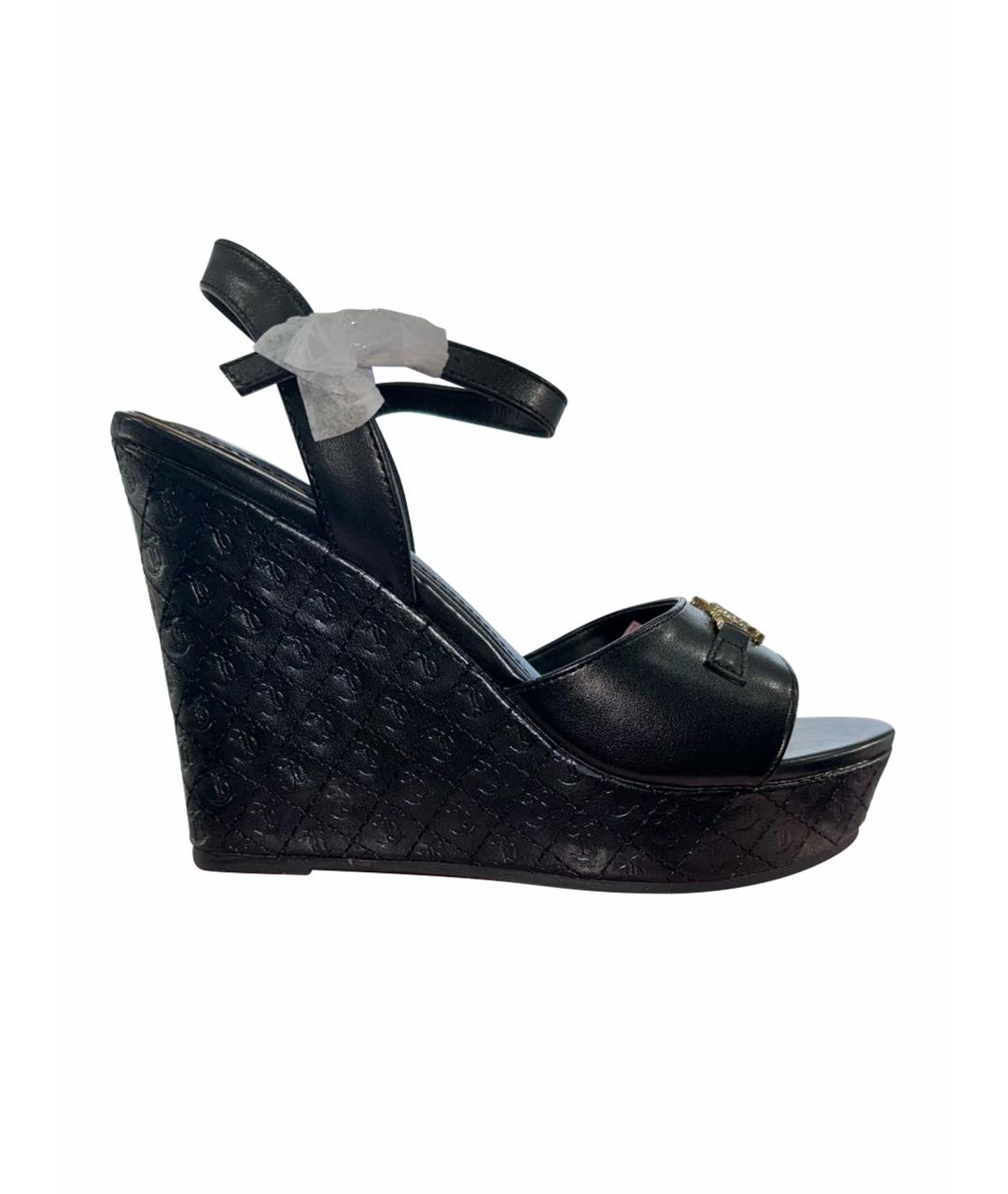 JUICY COUTURE Черные босоножки из искусственной кожи, фото 9