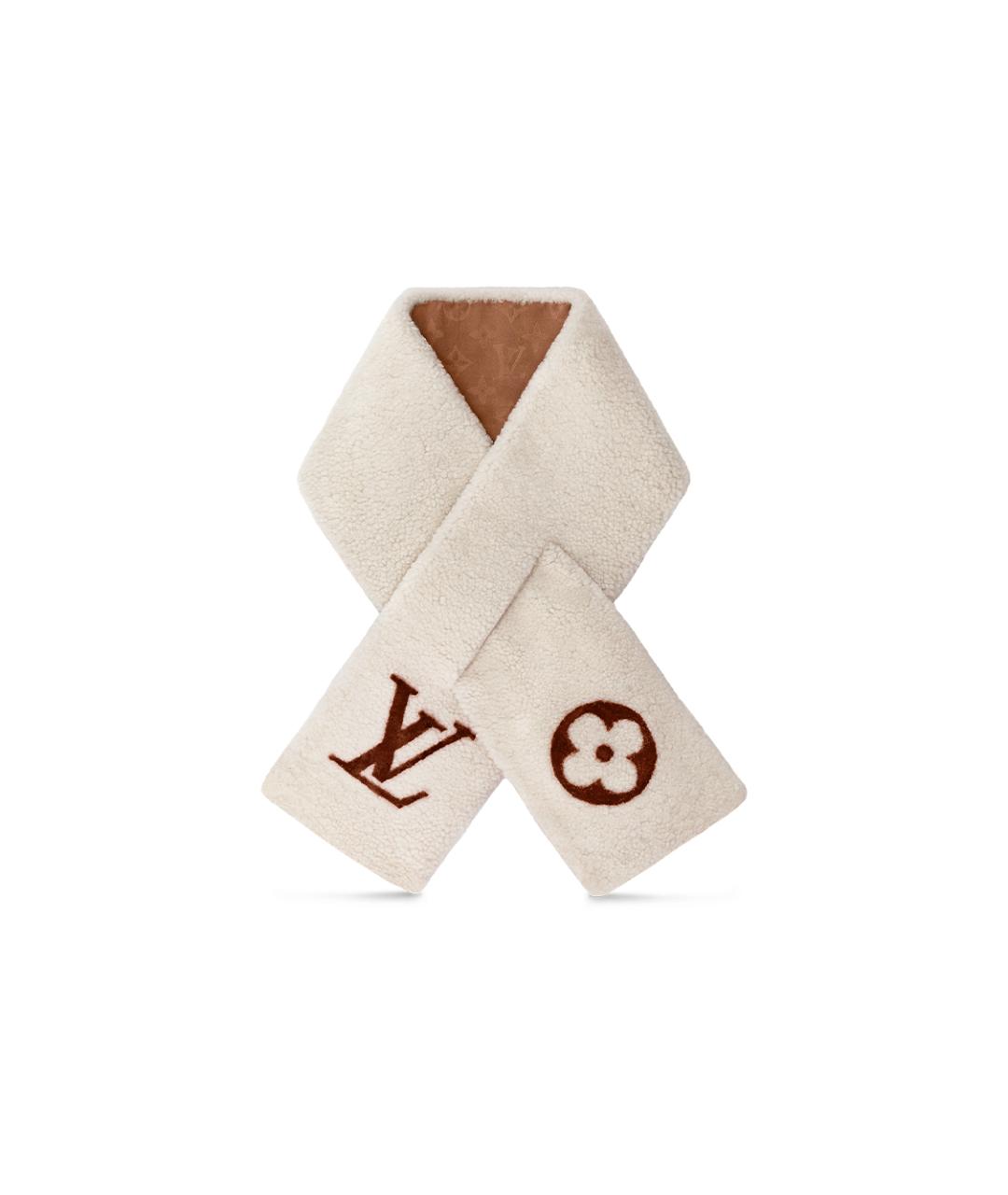LOUIS VUITTON Бежевый шарф, фото 5