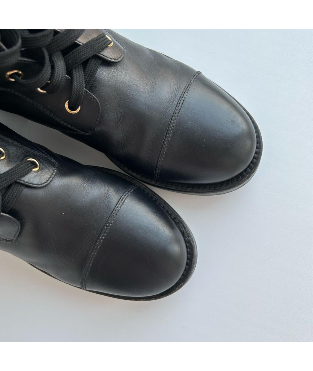 LOUIS VUITTON Черные кожаные ботинки, фото 7
