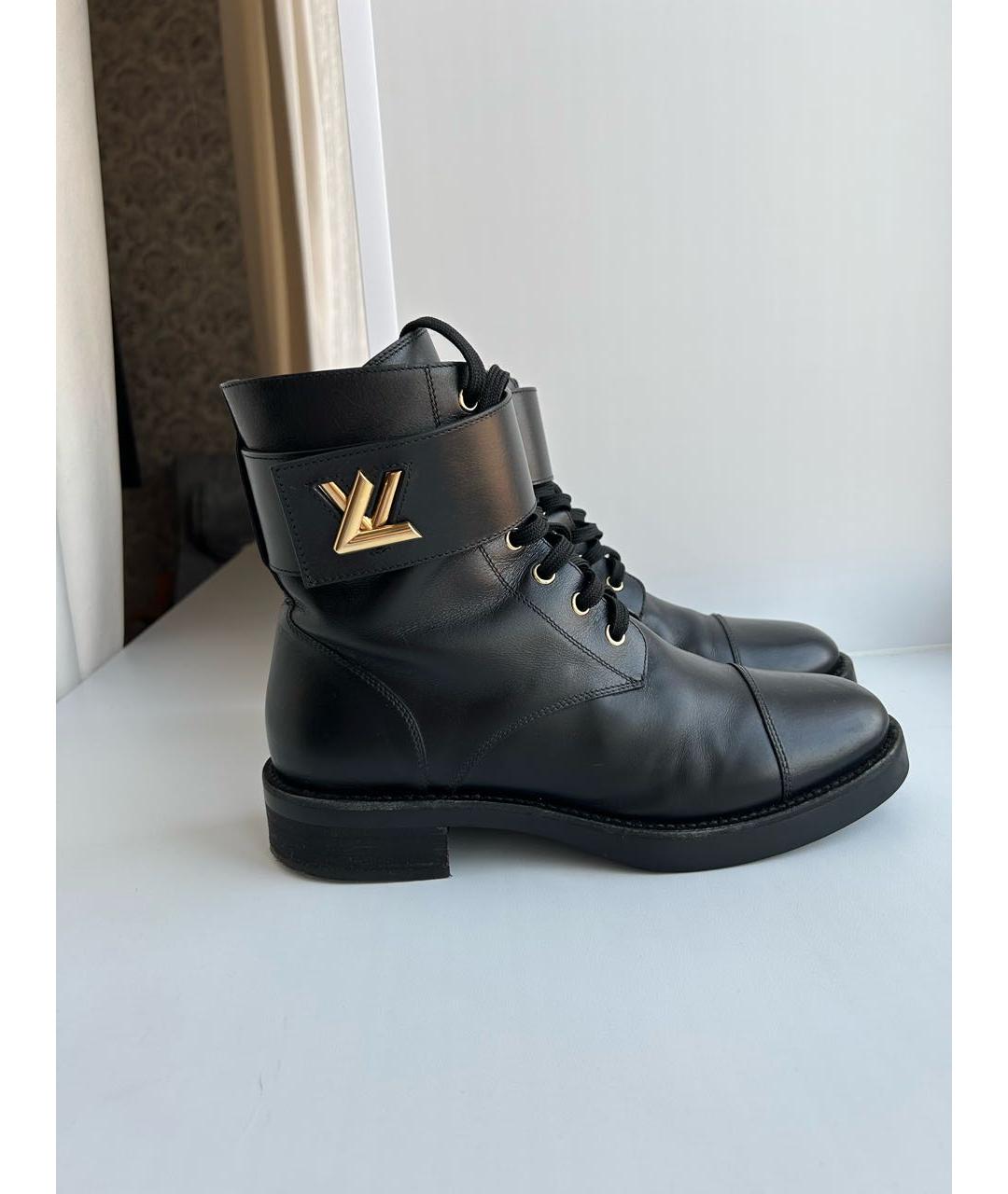 LOUIS VUITTON Черные кожаные ботинки, фото 9