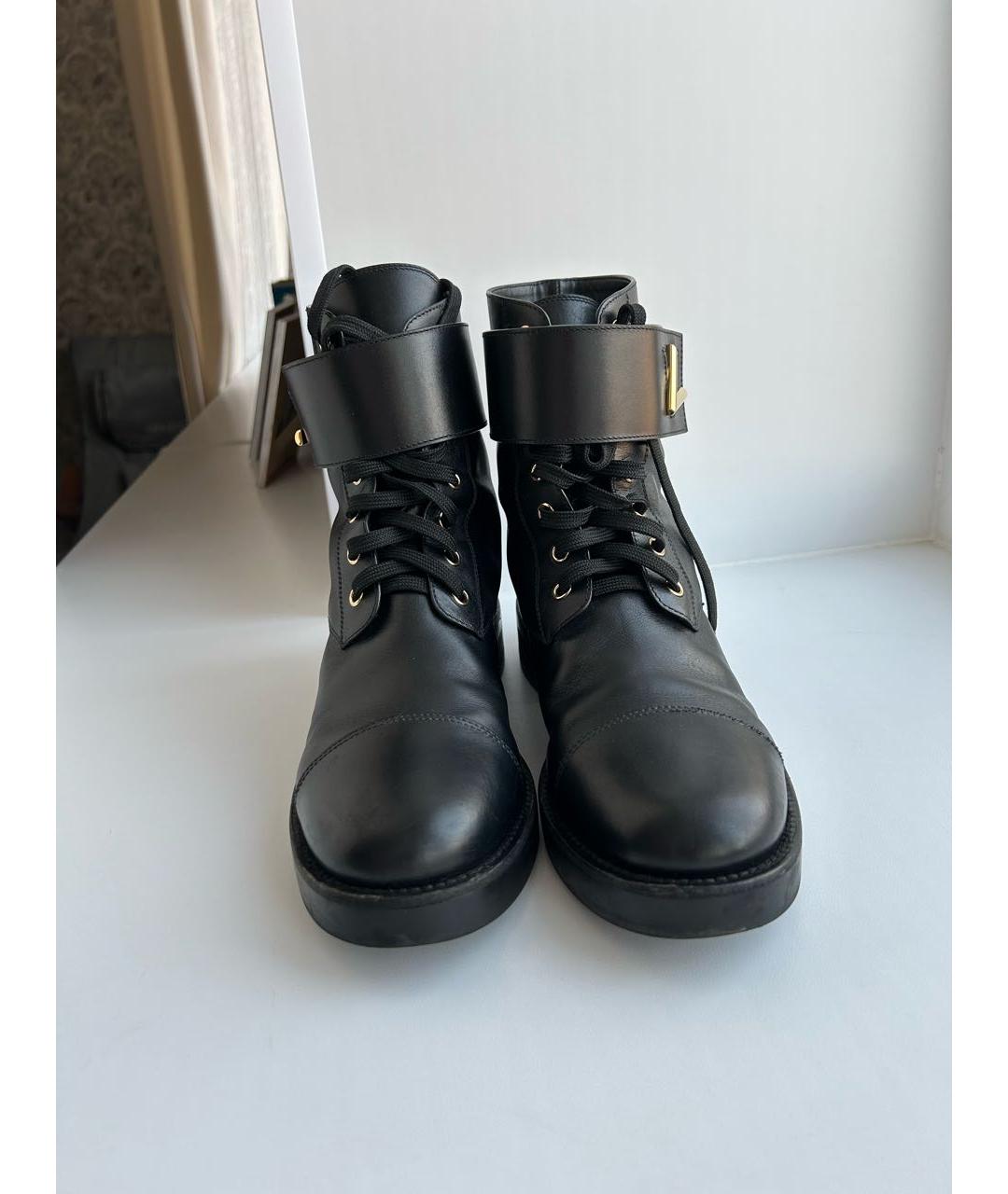 LOUIS VUITTON Черные кожаные ботинки, фото 2