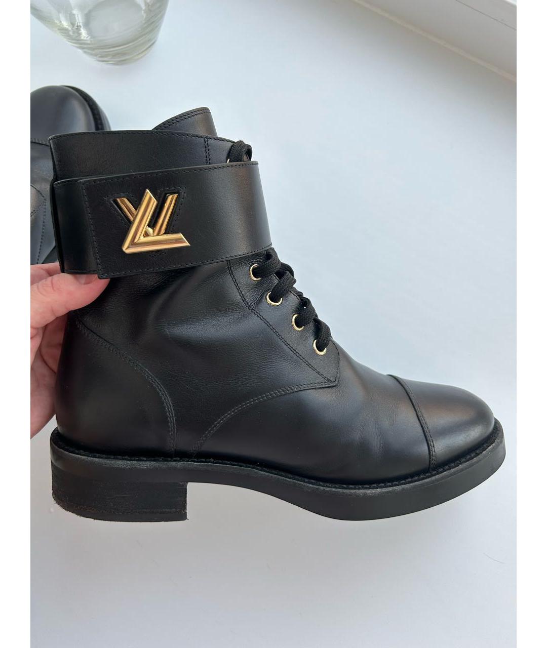 LOUIS VUITTON Черные кожаные ботинки, фото 5