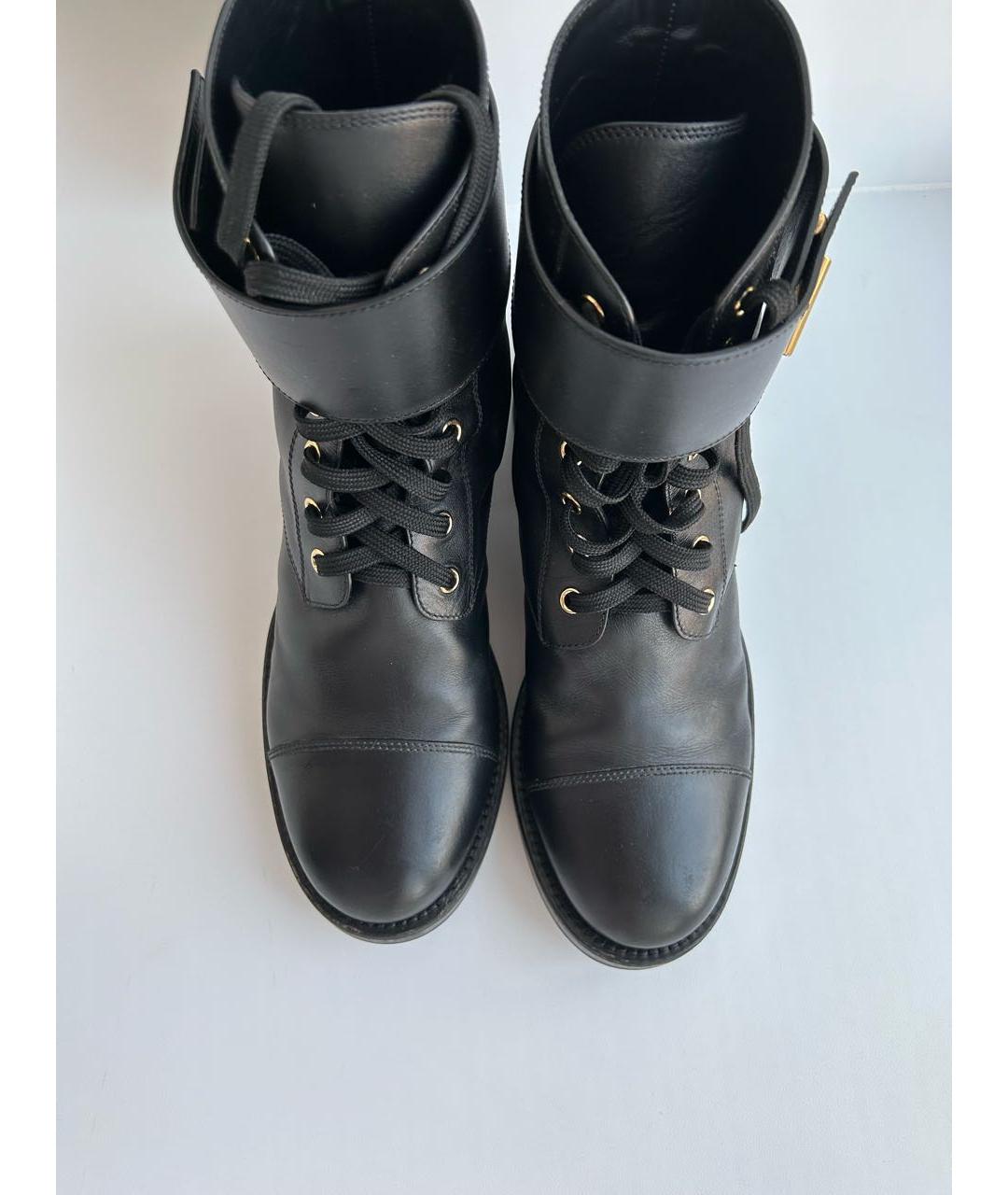 LOUIS VUITTON Черные кожаные ботинки, фото 3