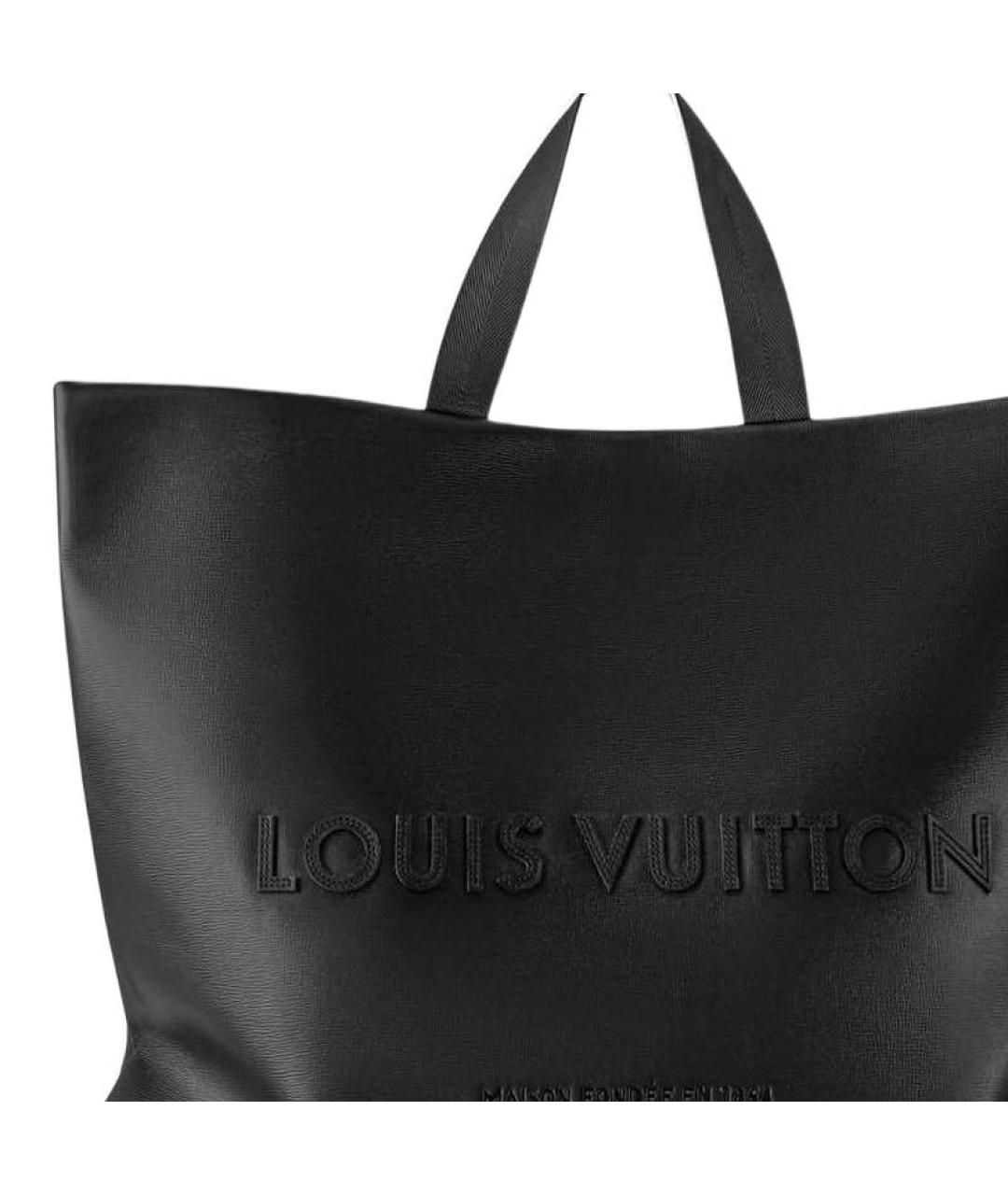 LOUIS VUITTON Черная кожаная сумка на плечо, фото 4