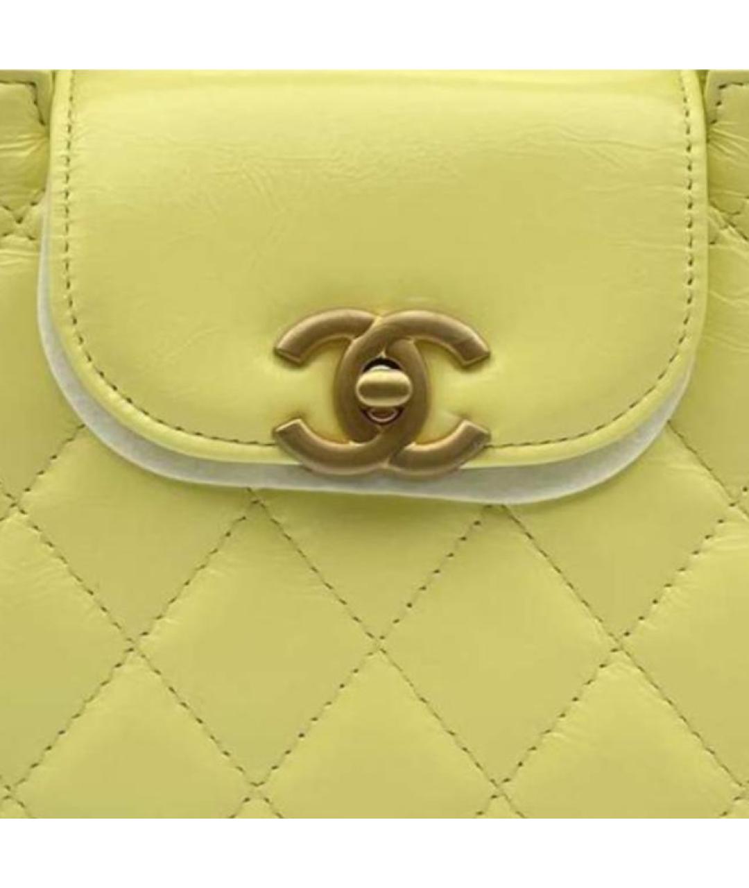 CHANEL Желтая сумка через плечо, фото 4