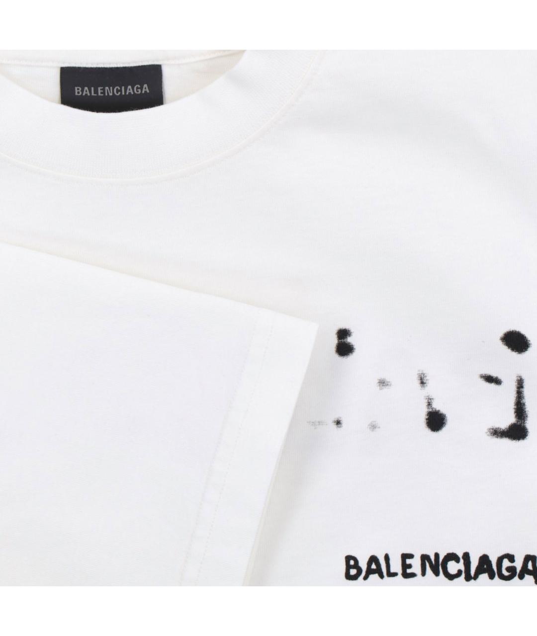 BALENCIAGA Белая хлопковая футболка, фото 7