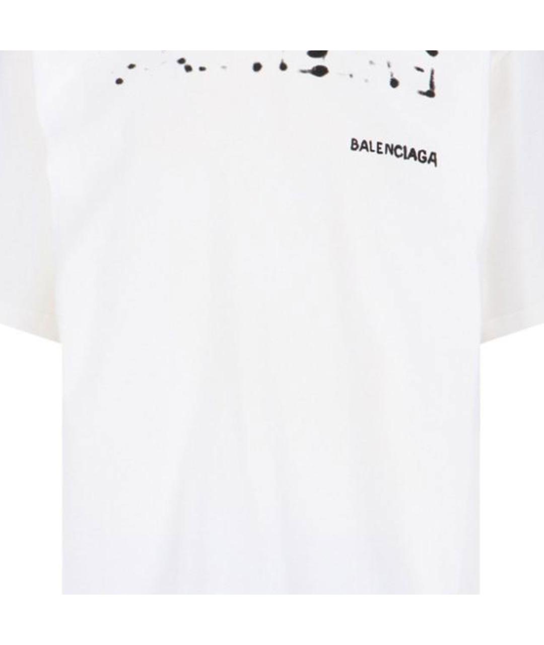 BALENCIAGA Белая хлопковая футболка, фото 8