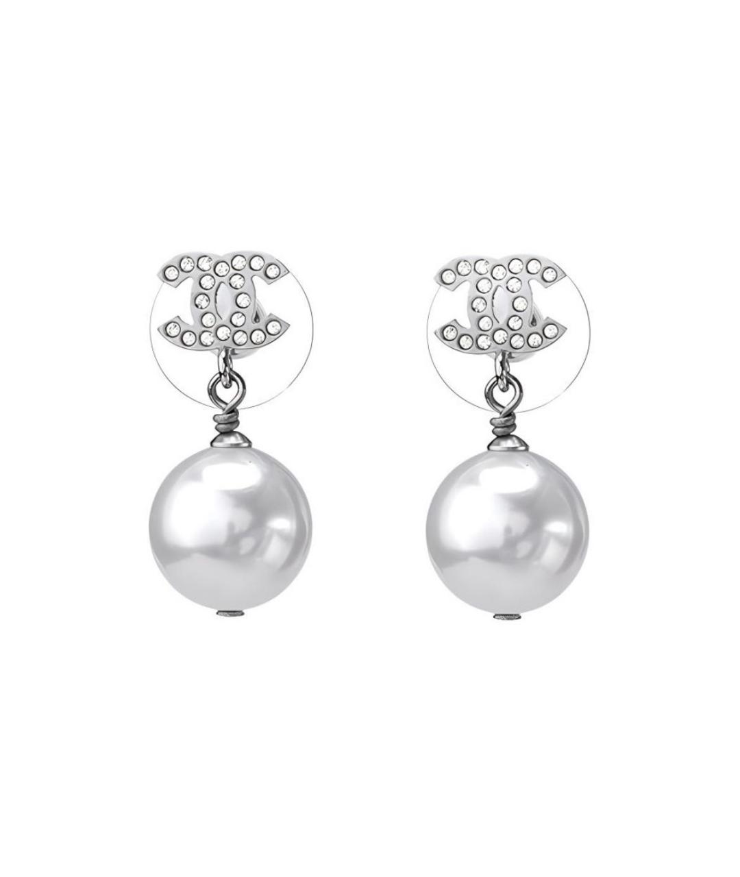 CHANEL Серебряные металлические серьги, фото 3