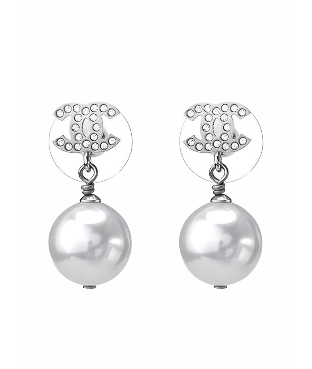 CHANEL Серебряные металлические серьги, фото 1