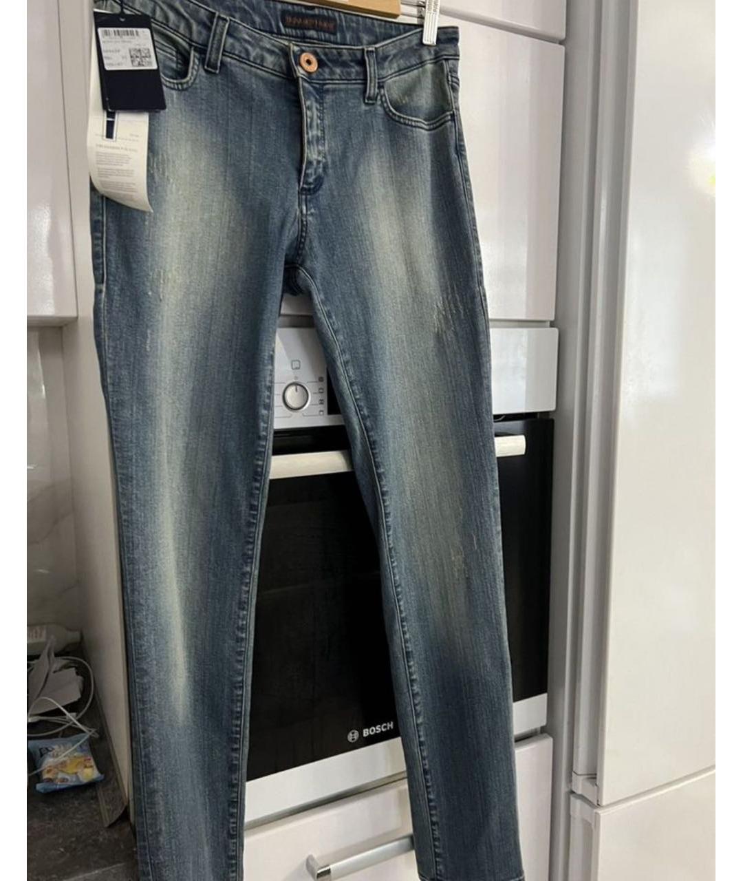 TRUSSARDI JEANS Синие хлопковые джинсы слим, фото 2